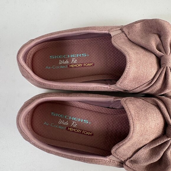 Skechers Madison Ave My Town Walking Sneakers Womens 9.5 Mauve Slip On Bow Shoes - Picture 7 of 9